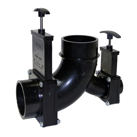 Valterra ELL DOUBLE ROTATING VALVE, 3IN SPIGOT X 1-1/2IN SPIGOT X 3IN SPIGOT OU T81B